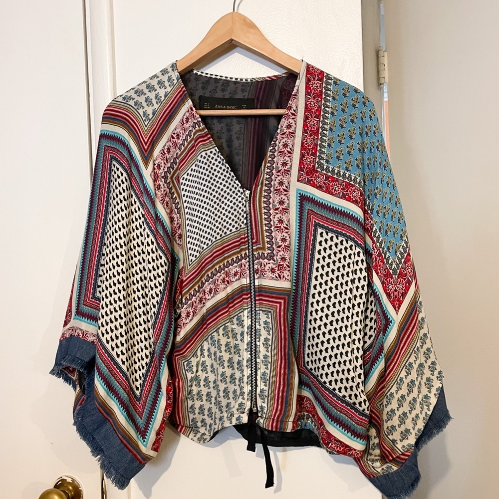 Zara Basic Patchwork Kimono Small